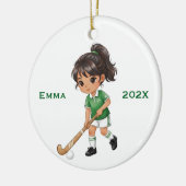 Personalized Girls Field Hockey Player Keramik Ornament (Links)