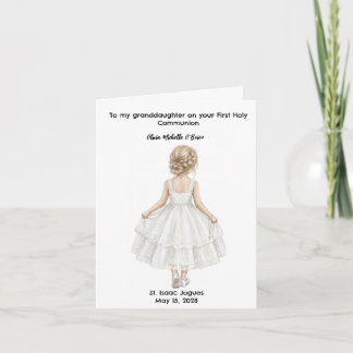 Personalized Girls First Holy Communion  Card Karte