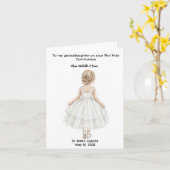 Personalized Girls First Holy Communion Card Karte (Gelbe Blume)