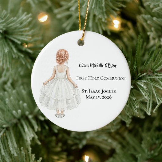 Personalized Girls First Holy Communion  Keramik Ornament (Baum)
