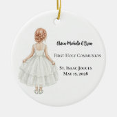 Personalized Girls First Holy Communion  Keramik Ornament (Vorne)