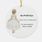 Personalized Girls First Holy Communion Keramik Ornament (Vorne)
