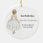 Personalized Girls First Holy Communion Keramik Ornament (Hinten)