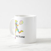 Personalized Girls Tennis Double Sided Mug Gift Kaffeetasse (Vorderseite Links)