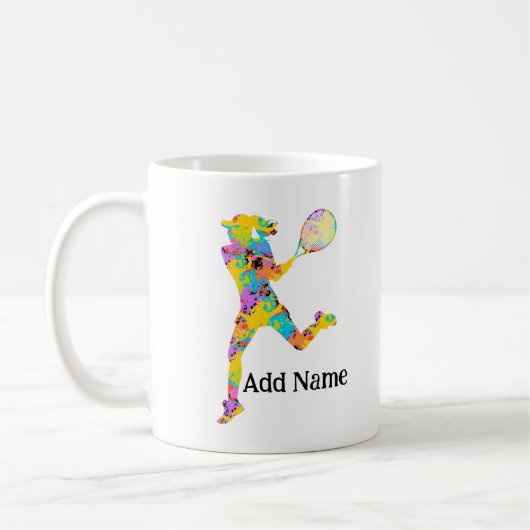 Personalized Girls Tennis Double Sided Mug Gift Kaffeetasse (Links)