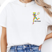 Personalized Girls Tennis Team Action Graphic Tee