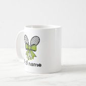 Personalized Girls Tennis with Bow Rackets & Quote Kaffeetasse (Vorderseite Links)