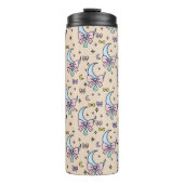 Personalized Girly Cute Bow Name Peach Moons Thermosbecher (Vorderseite)