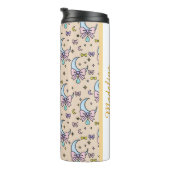 Personalized Girly Cute Bow Name Peach Moons Thermosbecher (Nach rechts gedreht)