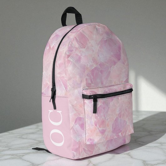 Personalized Girly Pink Gemstone Girls Pretty Bedruckter Rucksack