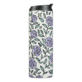 Personalized Girly Purple Cute Bow Name Rose Green Thermosbecher (Nach links gedreht)