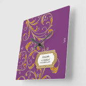 Personalized Glam Old Hollywood Regency Black Tie Quadratische Wanduhr (Winkel)