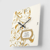 Personalized Glam Old Hollywood Regency Black Tie Quadratische Wanduhr (Winkel)