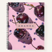 Personalized Glam Sparkle Cherry Design Notizblock (Vorderseite)
