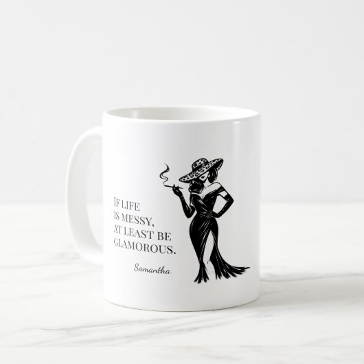 Personalized Glam Style Quote Design  Kaffeetasse (Vorderseite Links)