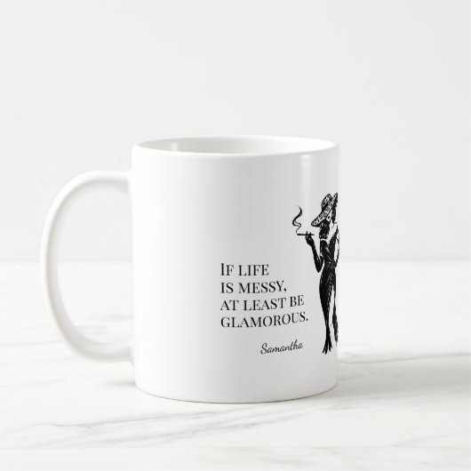 Personalized Glam Style Quote Design  Kaffeetasse (Links)