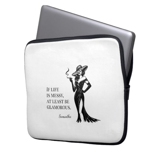 Personalized Glam Style Quote Design  Laptopschutzhülle (Vorderseite Links)