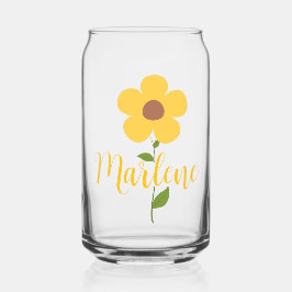 Personalized glass in the shape of a can, floral dosenglas