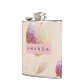 Personalized Glitter Apple Sparkle Fruit Pastel  Flachmann (Links)