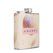 Personalized Glitter Apple Sparkle Fruit Pastel  Flachmann (Rechts)