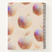 Personalized Glitter Apple Sparkle Fruit Pastel Notizblock (Rückseite)