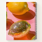 Personalized Glitter Lemon Citrus Design Notizblock (Rückseite)