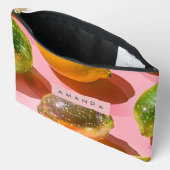Personalized Glitter Lemon Citrus Design Zubehörtasche (Offen)