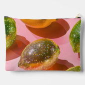 Personalized Glitter Lemon Citrus Design Zubehörtasche (Rückseite)