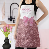 Personalized Glitter Pink Apron Mom The Best Chef Schürze