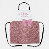 Personalized Glitter Pink Apron Mom The Best Chef Schürze (Vorderseite)