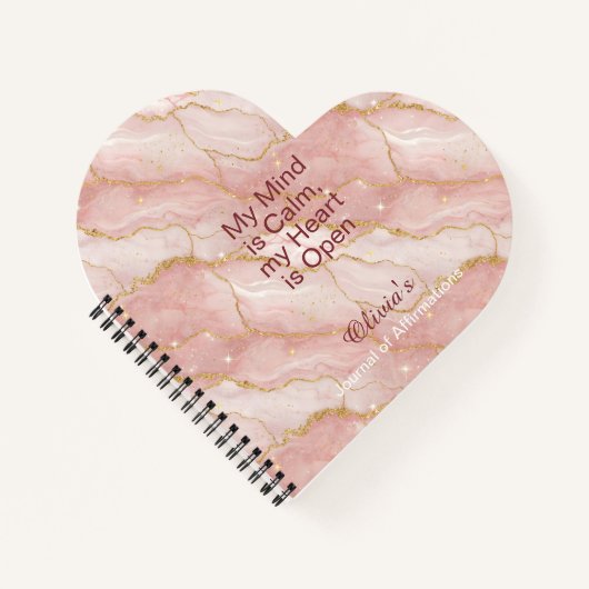 Personalized Glitter Positive Quotes Journal Notizblock (Vorderseite)