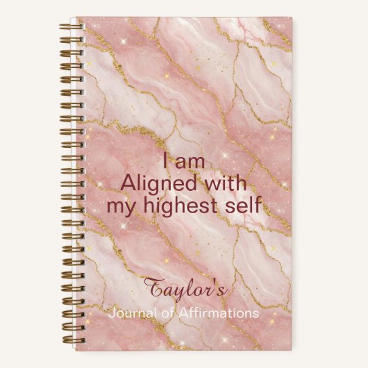 Personalized Glitter Positive Quotes Journal Notizblock (Vorderseite)