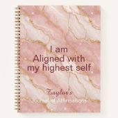 Personalized Glitter Positive Quotes Journal Notizblock (Vorderseite)