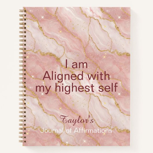 Personalized Glitter Positive Quotes Journal Notizblock (Vorderseite)