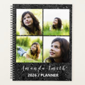 Personalized Glossy Black 5 Photo Collage Planer (Vorderseite)