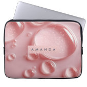 Personalized Glossy Blush Pink Water Droplets  Laptopschutzhülle (Vorderseite)