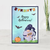 Personalized Gnome Happy Halloween Karte (Vorderseite)