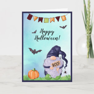 Personalized Gnome Happy Halloween Karte