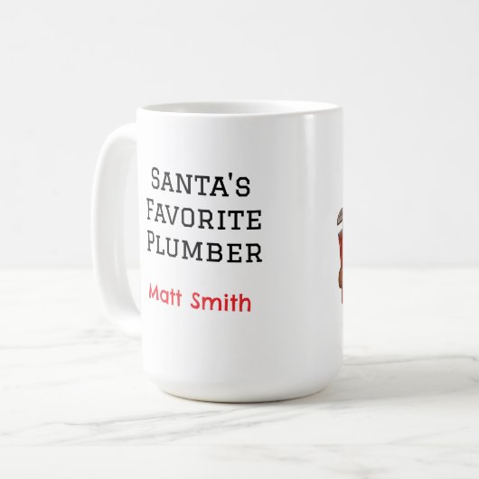 Personalized Gnome Plumber/Handyman Christmas Kaffeetasse (Vorderseite Links)