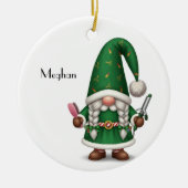 Personalized Gnome Xmas for Hairdresser Keramik Ornament (Vorne)