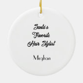 Personalized Gnome Xmas for Hairdresser Keramik Ornament (Hinten)