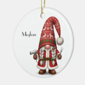 Personalized Gnome Xmas Hair Stylist Keramik Ornament (Links)