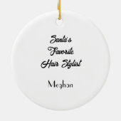 Personalized Gnome Xmas Hair Stylist Keramik Ornament (Hinten)