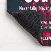Personalized GOD'S LOVE NEVER FAILS Christian Mousepad (Ecke)