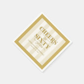 Personalized Gold 60th Birthday Party Paper Napkin Serviette (Ecke)