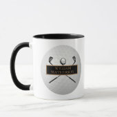 Personalized Gold and Black Golf Ball Classic Tasse (Links)