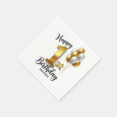 Personalized Gold Balloons Happy 1st Birthday Serviette (Ecke)