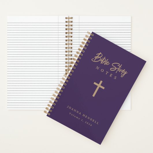 Personalized Gold Calligraphy Purple Bible Study Notizblock (Innen)