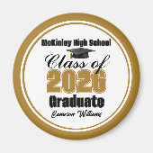 Personalized Gold Class of 2026 Graduation Party Magnet (Vorne)