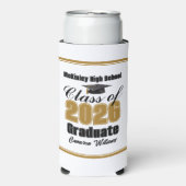 Personalized Gold Class of 2026 Graduation Party Selters Dosenkühler (Seltzer Vorderseite)
